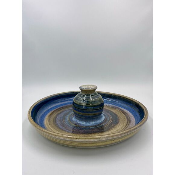 Handmade Pottery Rustic Studio Art Ceramic Platter Serving Dish Incense Holder - Picture 6 of 11